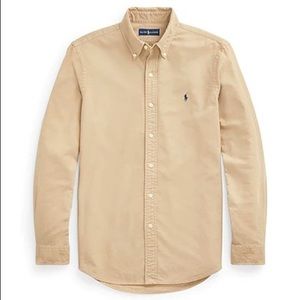 Polo Ralph Lauren Slim Fit Oxford Shirt - Beige / Tan - Medium - Great Shape!